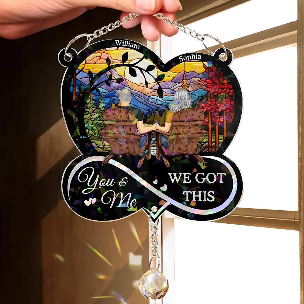 From Our First Kiss Till Our Last Breath Starry Sky Personalized Sun Catcher Ornament – Romantic Gift for Couple, Husband, Wife
