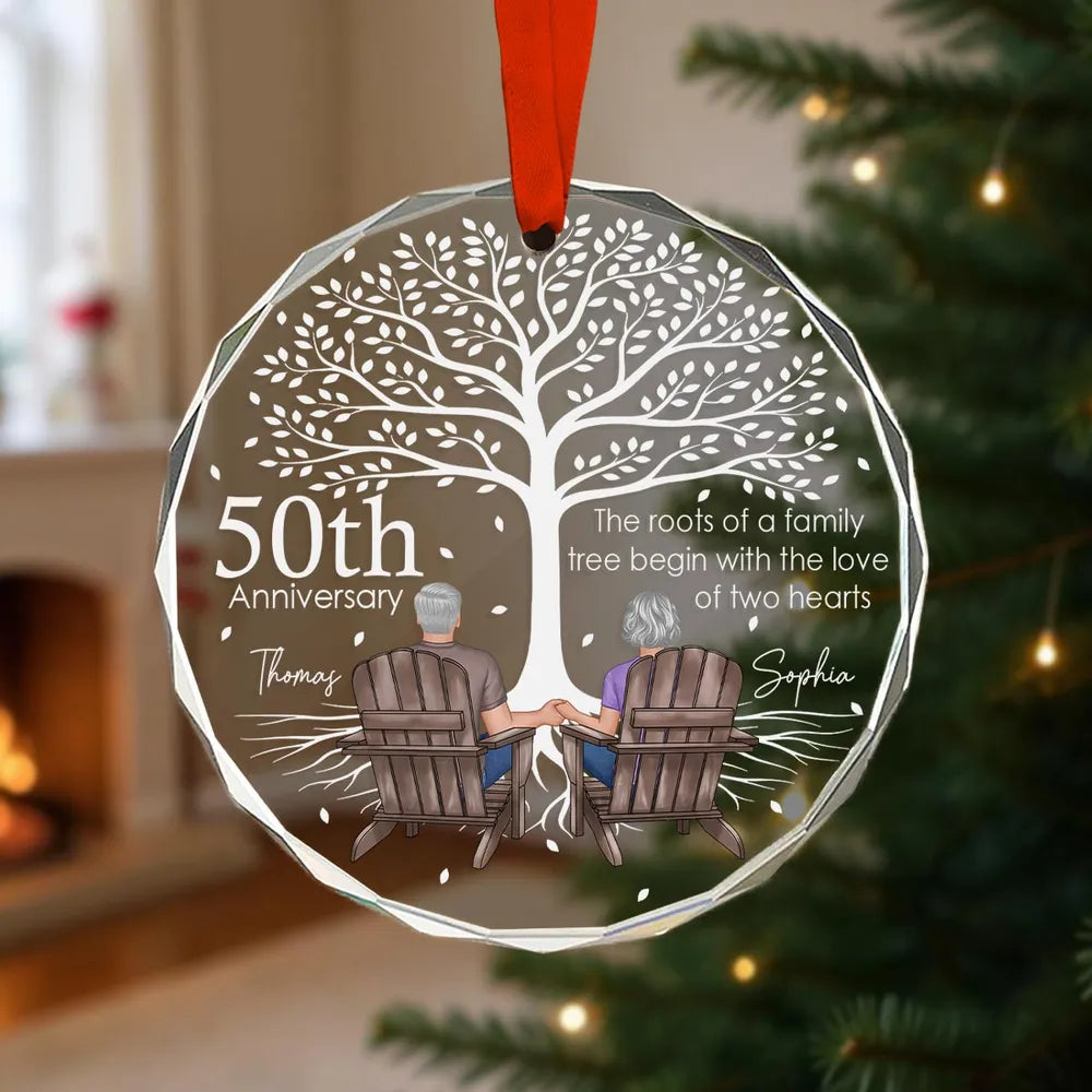 Crystal Ornament for Wedding Anniversary, Under the Family Tree, Symbol of Love, Gift-Ready Keepsake