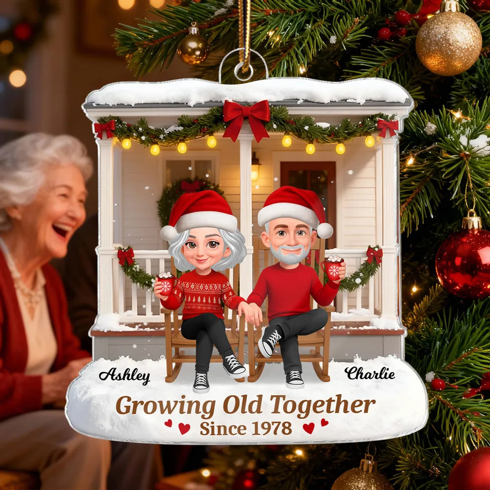 Acrylic Ornament Personalized Growing Old Together Couple Keepsake Warm Home Decor Gift for Partners