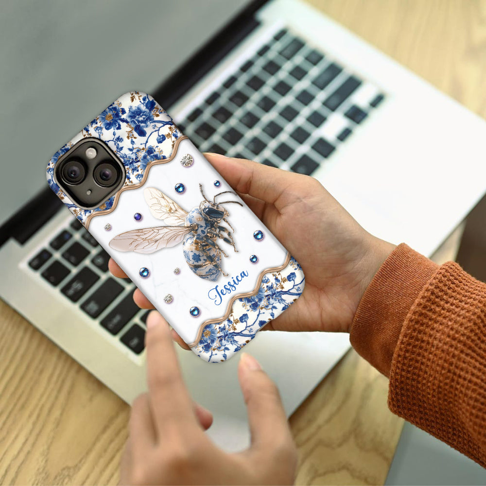 Bee Toile de Jouy - Personalized Bee Full Print Phone Case