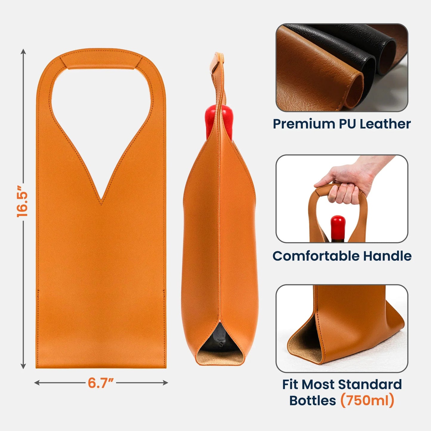 Personalized PU Leather Wine Bag Prescription Wine Design Funny Unique Gift for Wine Lovers, Dinner Parties & Host Gifts