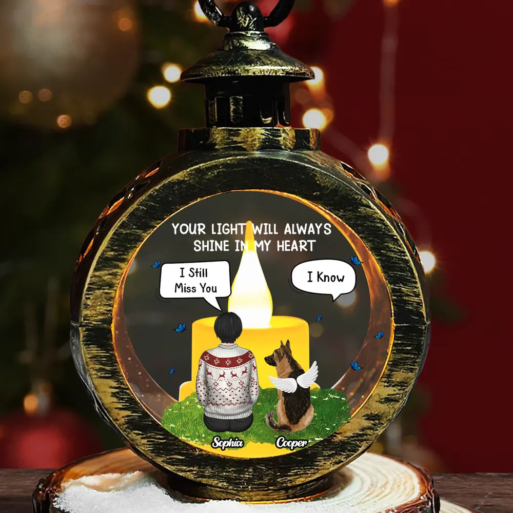 Heartfelt Lantern Ornament Keepsake for Pet Memorial, Warm Tribute Gift of Love and Remembrance