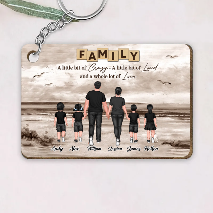 Family Walking Back View Personalized Poster or Canvas or Plaque or Keychain or Ornament - Custom Gift for Family Memories
