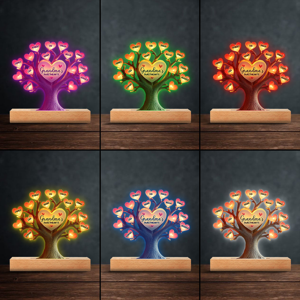 Grandma's Sweethearts - Personalized Grandma Shaped Plaque Light Base