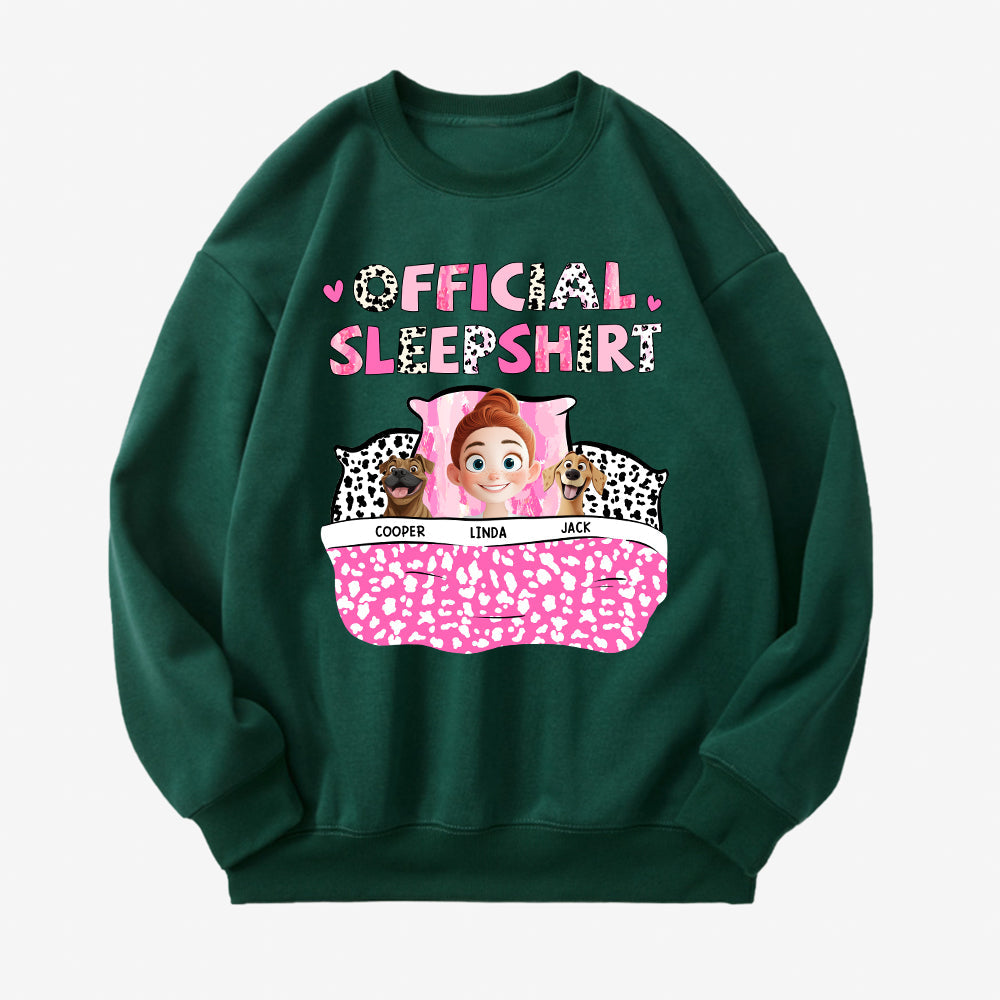 Personalized Dog Lover Sleep Shirt – Official Sleepshirt with Cute Design Featuring Pet Names, Ideal for Kids and Pet Lovers, Perfect for Birthdays or Casual Wear