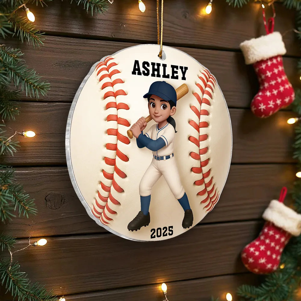 Baseball-Themed Acrylic Ornament – vibrant design and premium feel, a fun personalized gift for Kids, Teens, or Baseball Lovers