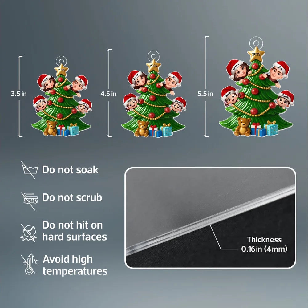 Christmas Tree Family Acrylic Ornament – Custom Christmas Decoration for Family