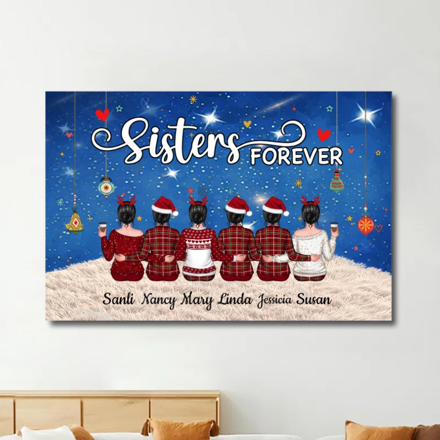 Sisters Forever - Personalized  Cup, Poster,  Ornament, Keychain, Blanket or Plaque - A Heartfelt Gift for Your Best Friend or Sister
