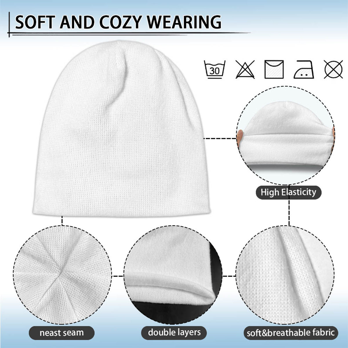 Embroidery Minimalist Cartoon Style - Personalized Couple Embroidered Beanie