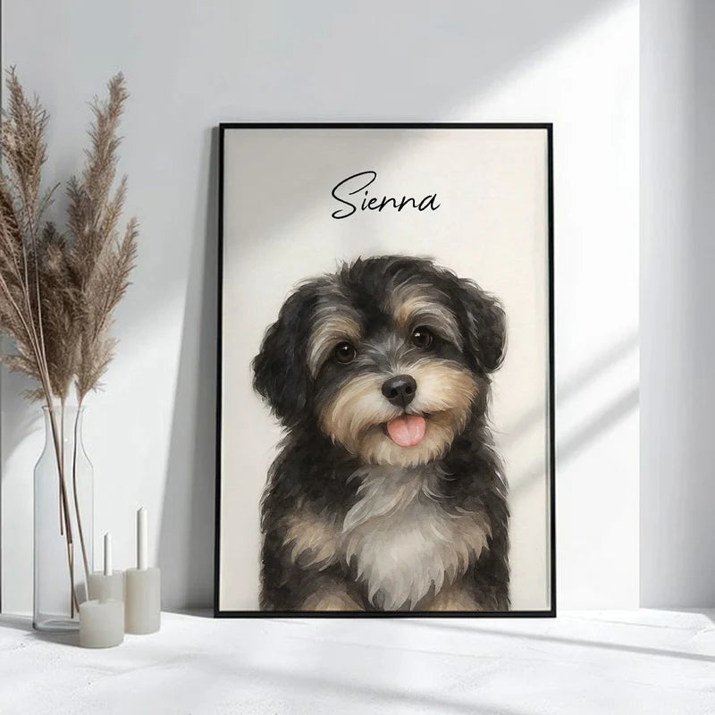 Custom Watercolour Pet Poster – Personalized Dog Portrait
