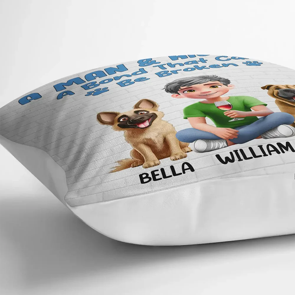 Personalized Square Pillow for Dog Moms and Dads – ‘Best Dog Mom/Dad Ever’ with Customizable Dog and Name