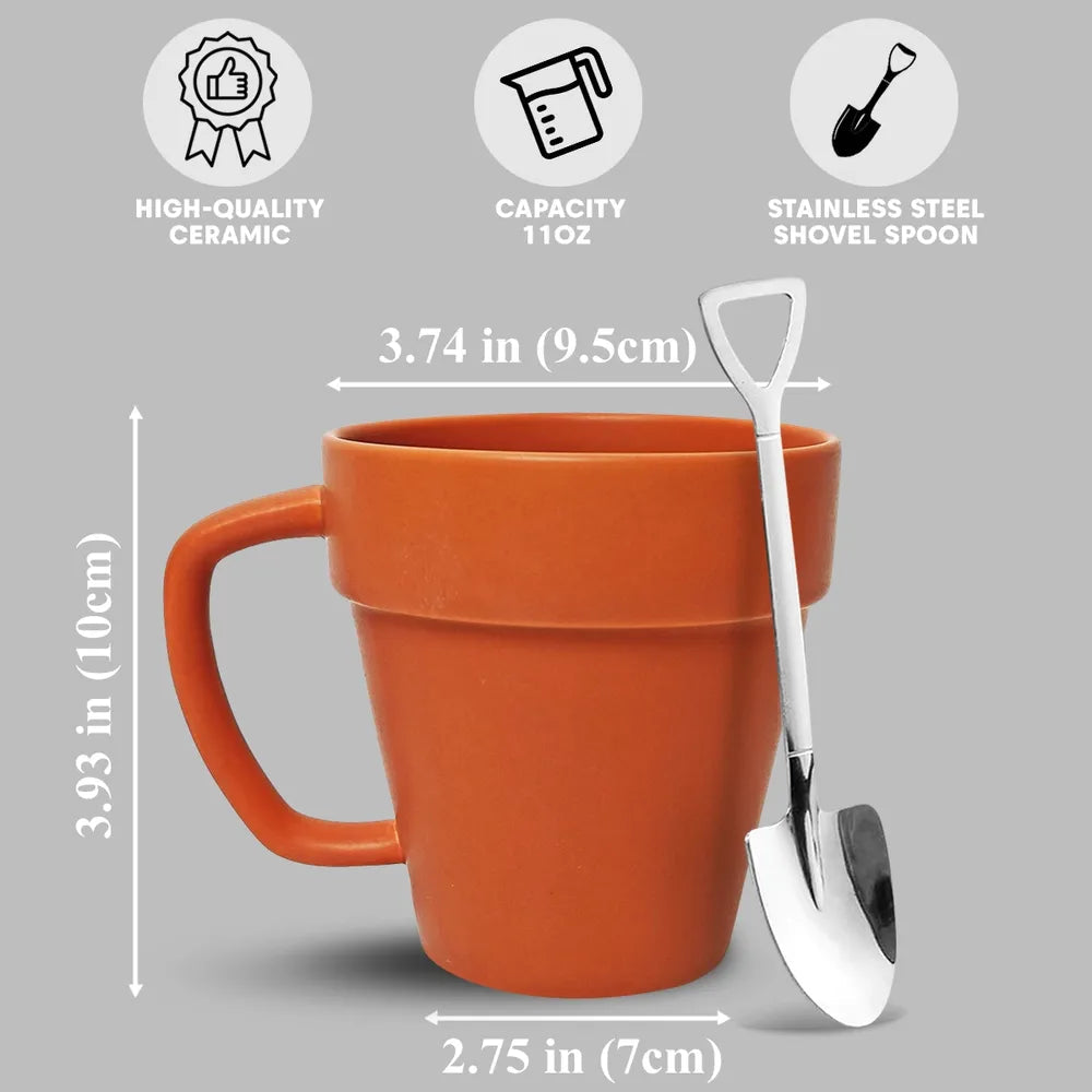 Just a Girl Who Loves Coffee & Plants – Personalized Plant Pot Mug for Coffee Lovers