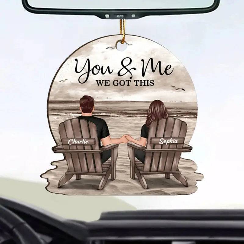 Seaside Memories - Personalized Vintage Beach Couple Wooden Or Acrylic Ornament - A Timeless Anniversary Gift for Him & Her