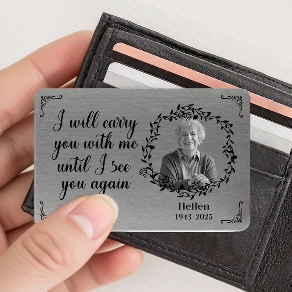Wallet Card with Photo Memorial for Family, Sentimental Keepsake, Personalized Design, Perfect Gift of Remembrance