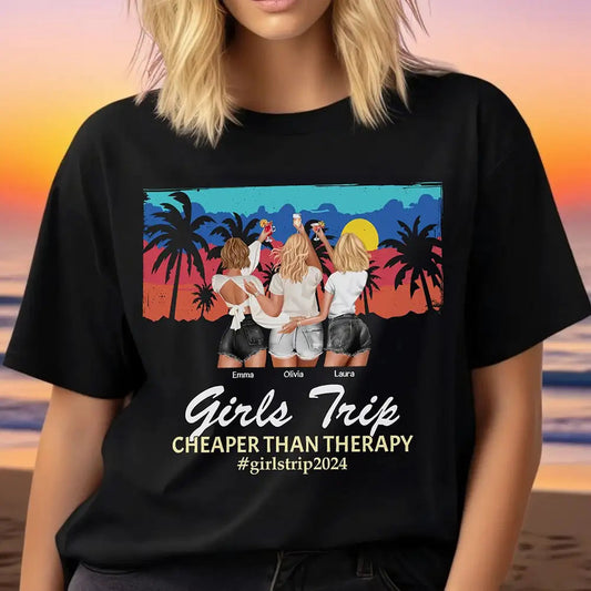 Girls Trip Classic Tee with Sunset Beach Vibes, Fun Style and Perfect Gift for Friends