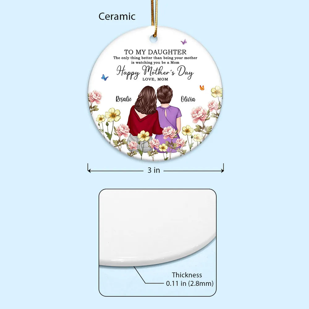 To My Daughter – Personalized Birth Month Flower Ceramic Ornament and More – A Special Gift for Daughter