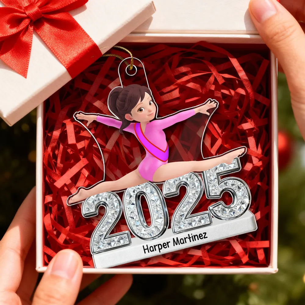 Personalized Gymnast Split Pose Acrylic Ornament for Dance Lovers - Unique Gift for Daughter or Granddaughter