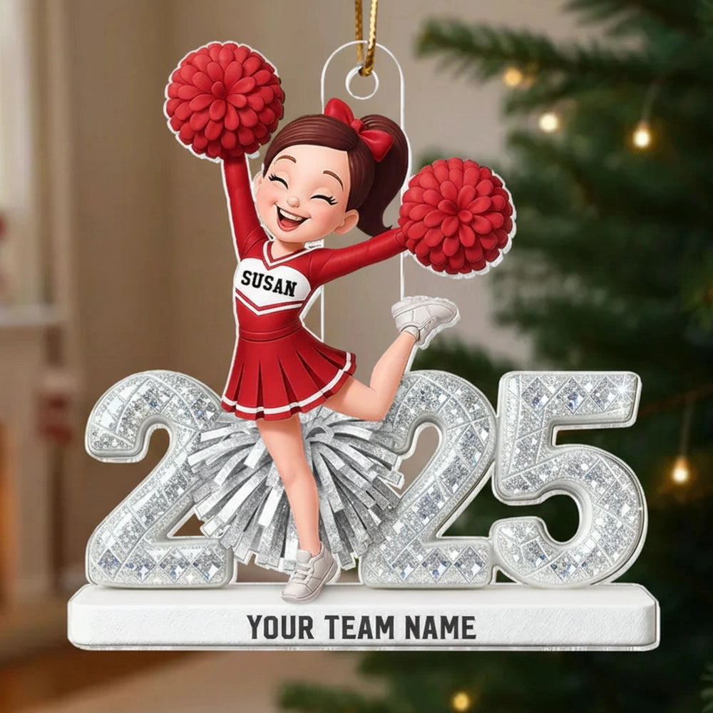 Custom Cheerleader Acrylic Ornament for Christmas Tree