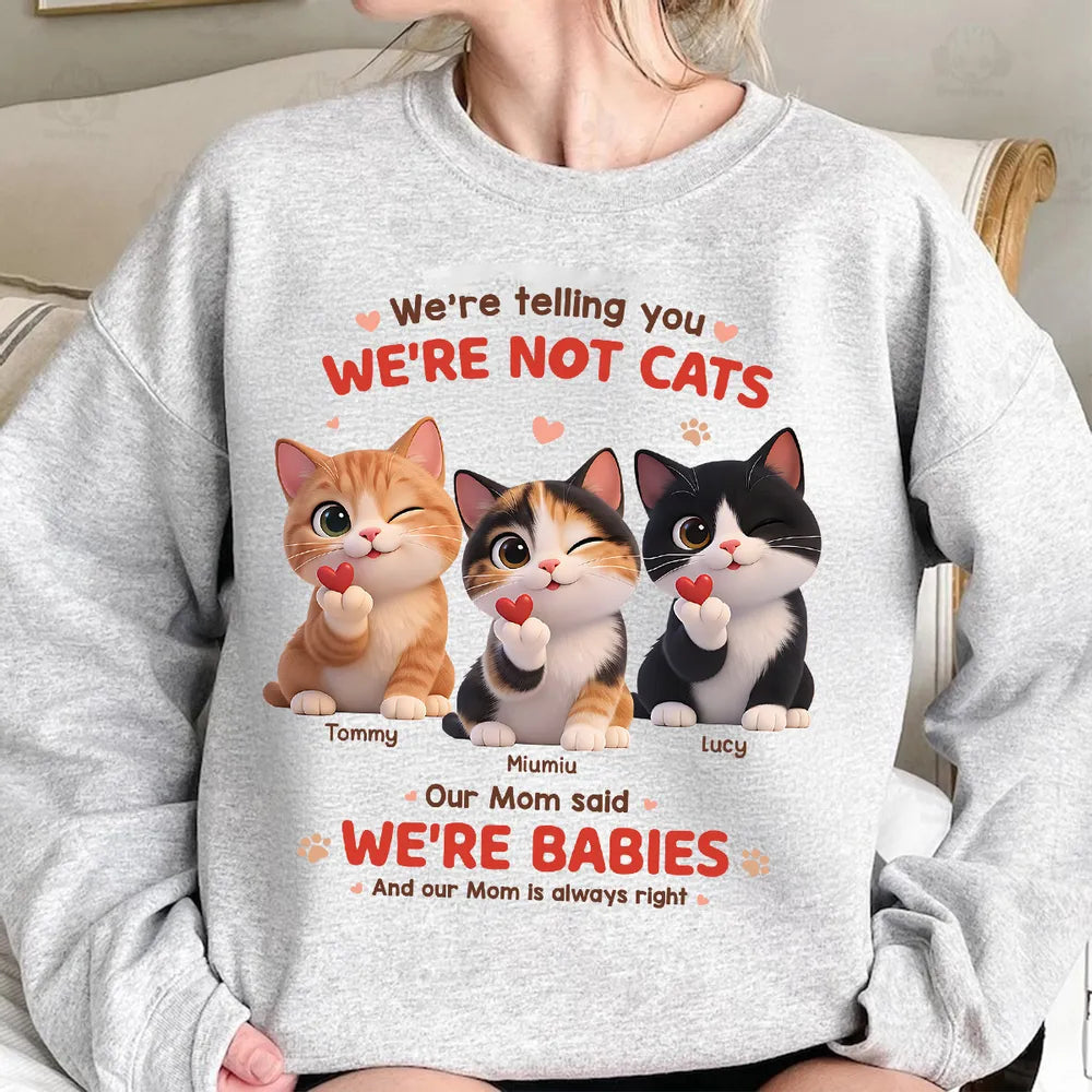 Personalized Classic Tee with Cute Winking Cats Quote, Unique Gift for Cat Moms, Funny Heartwarming Everyday Wear