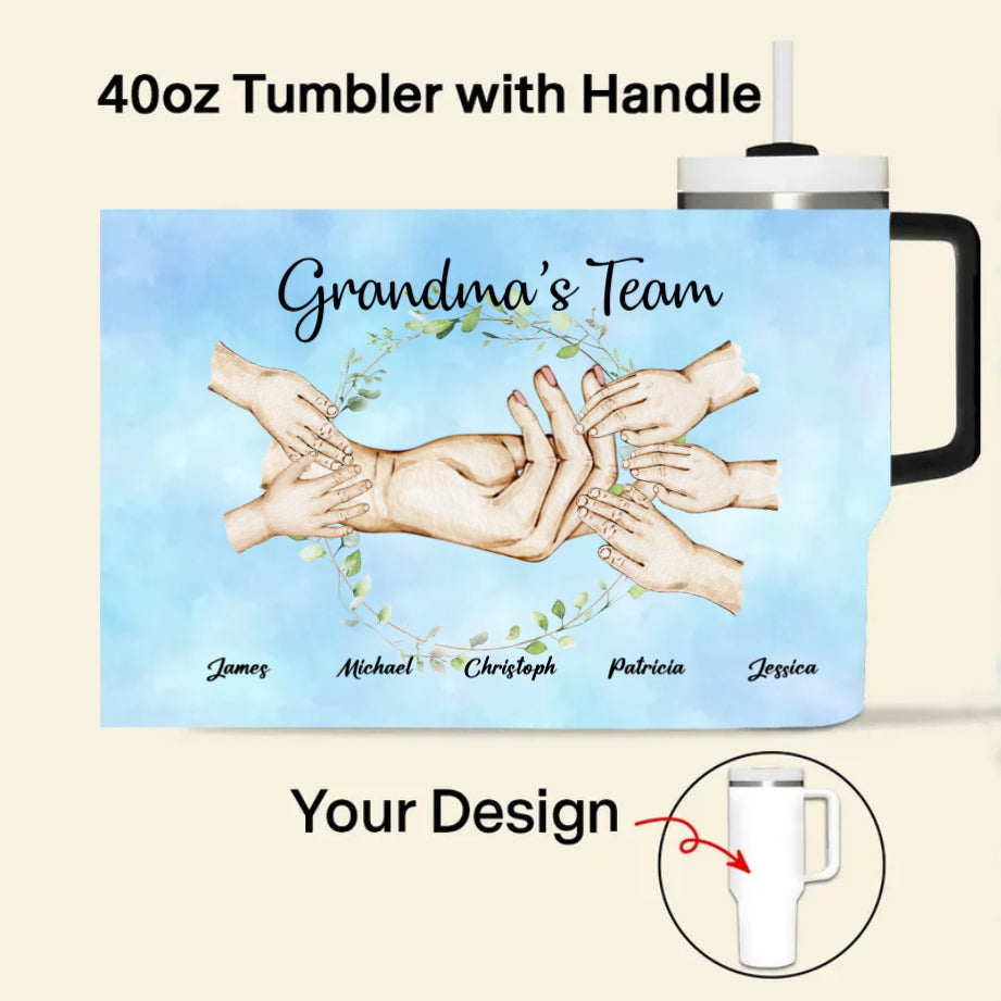 Grandma’s Team Personalized Poster, Keychain, Plaque, Ornament, Pillow, Wallet Card, Cup, Sign - Custom Gift for Grandchildren and Family Memories