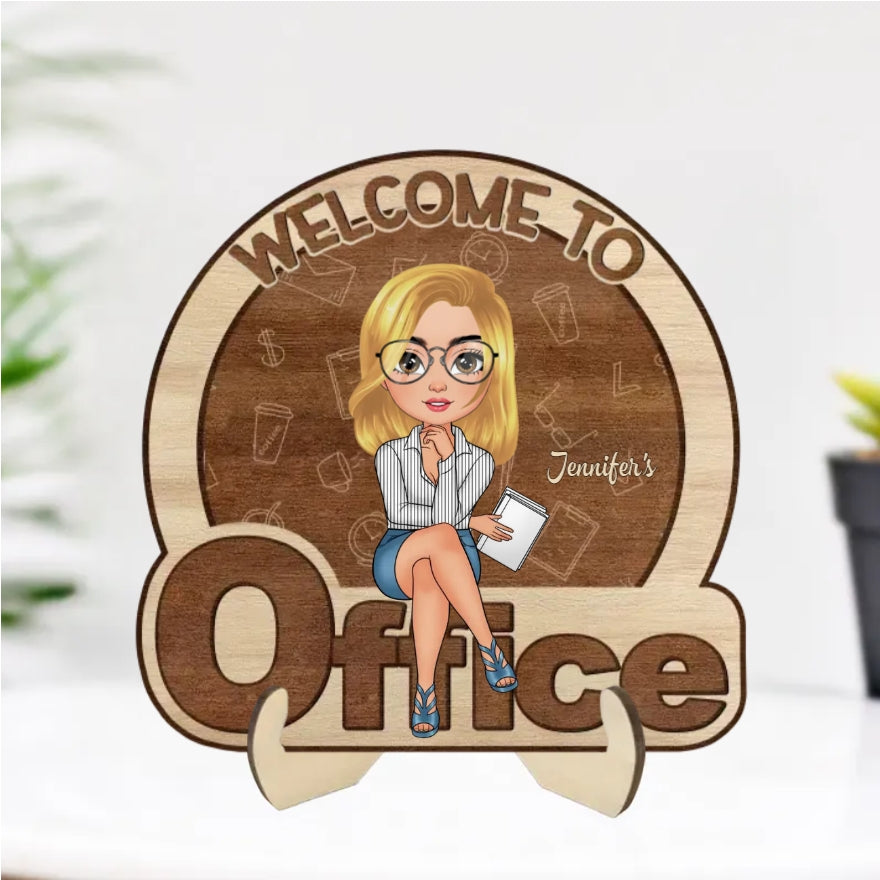 Personalized Wooden Teacher Sign - Custom Office Decor Gift