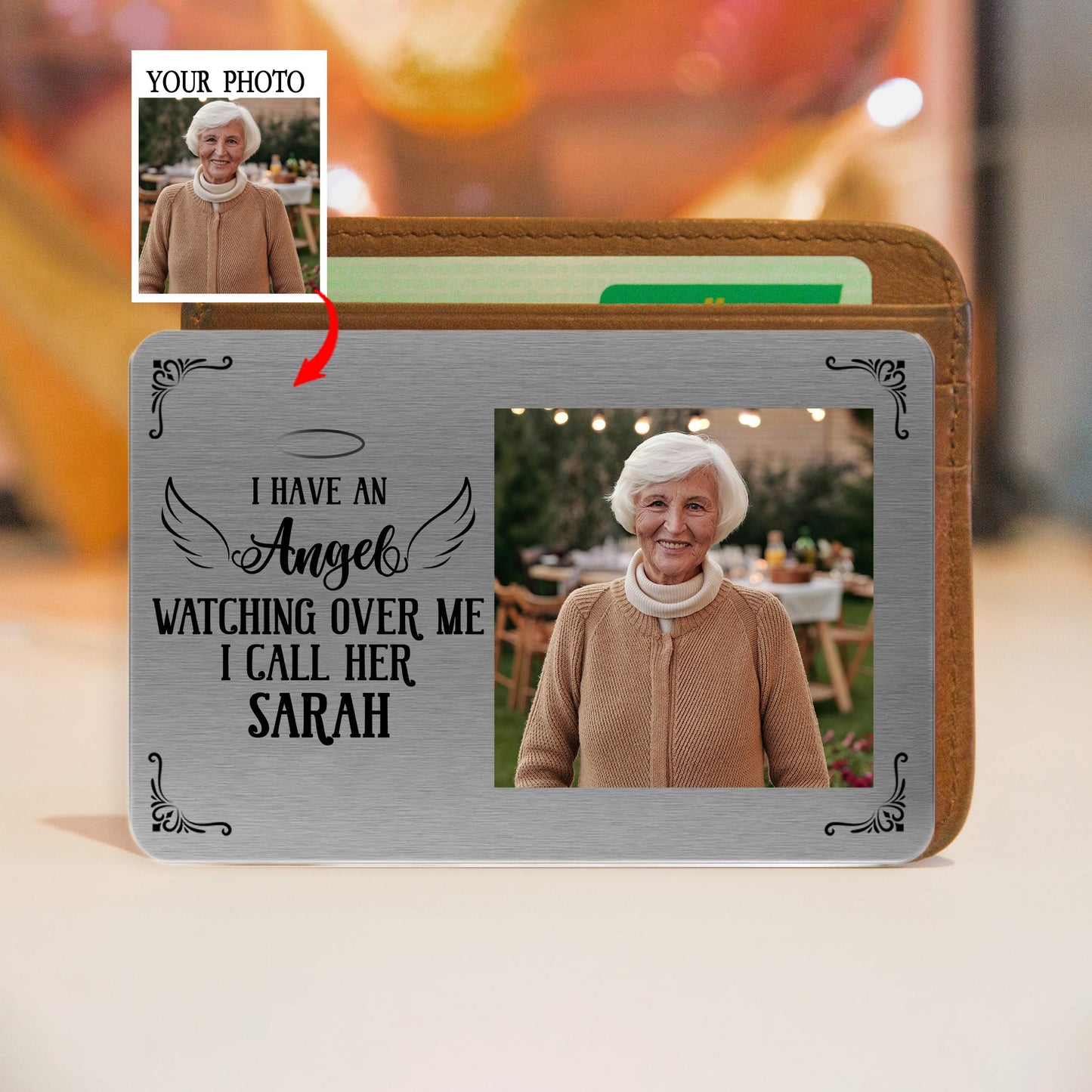 Custom Wallet Card – Forever Guardian Angel, A Special Gift for Remembering Loved Ones