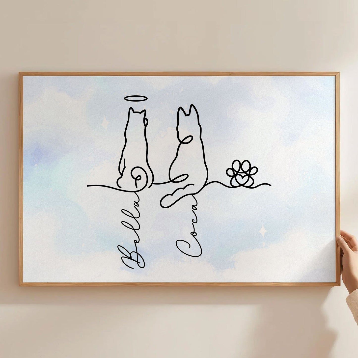 Minimalist Dog Line Art Poster – Memorial Pet Gift, Thoughtful Keepsake for Dog Lovers