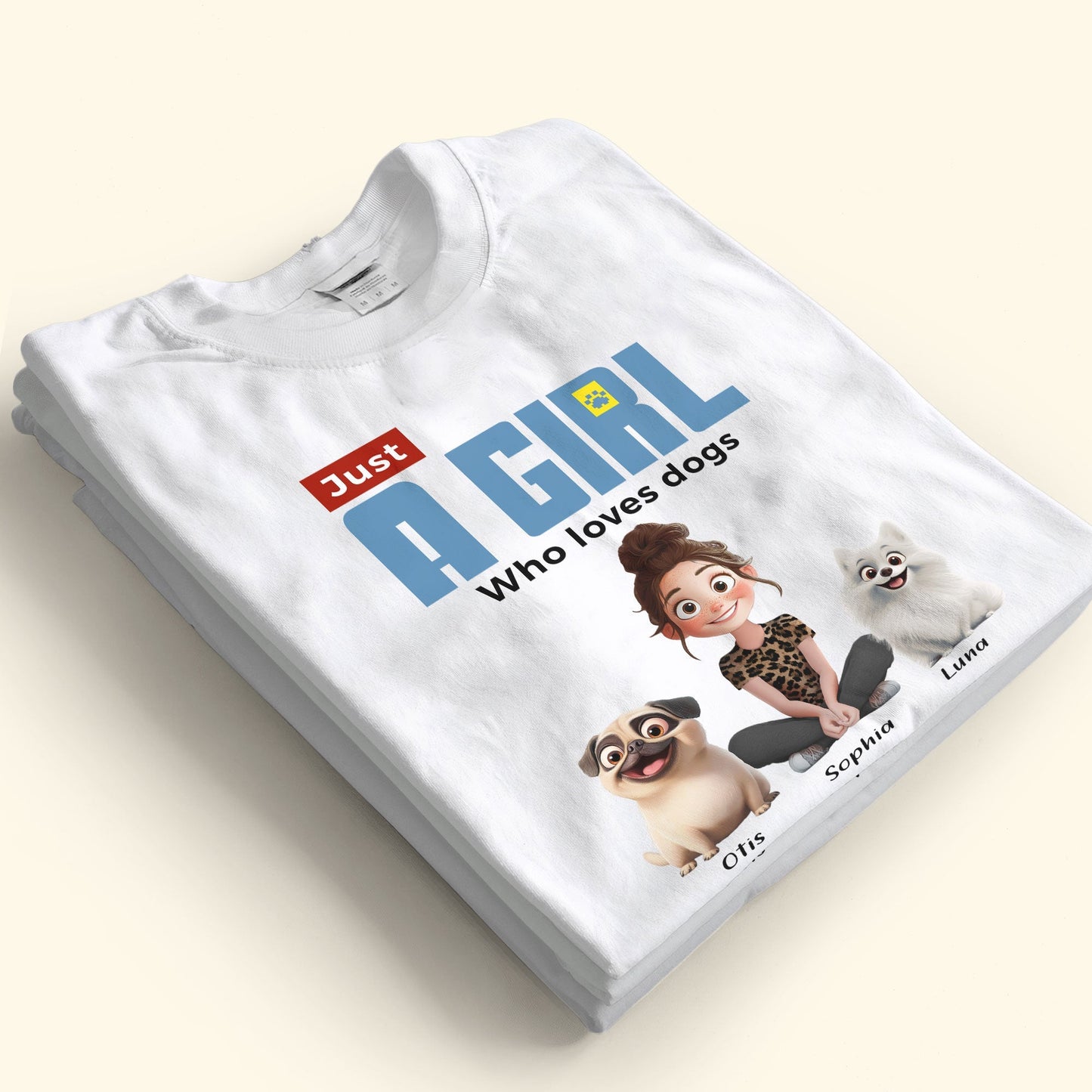 ‘Just A Girl Who Loves Dogs’ Classic Tee – Personalized Pet and Owner Design
