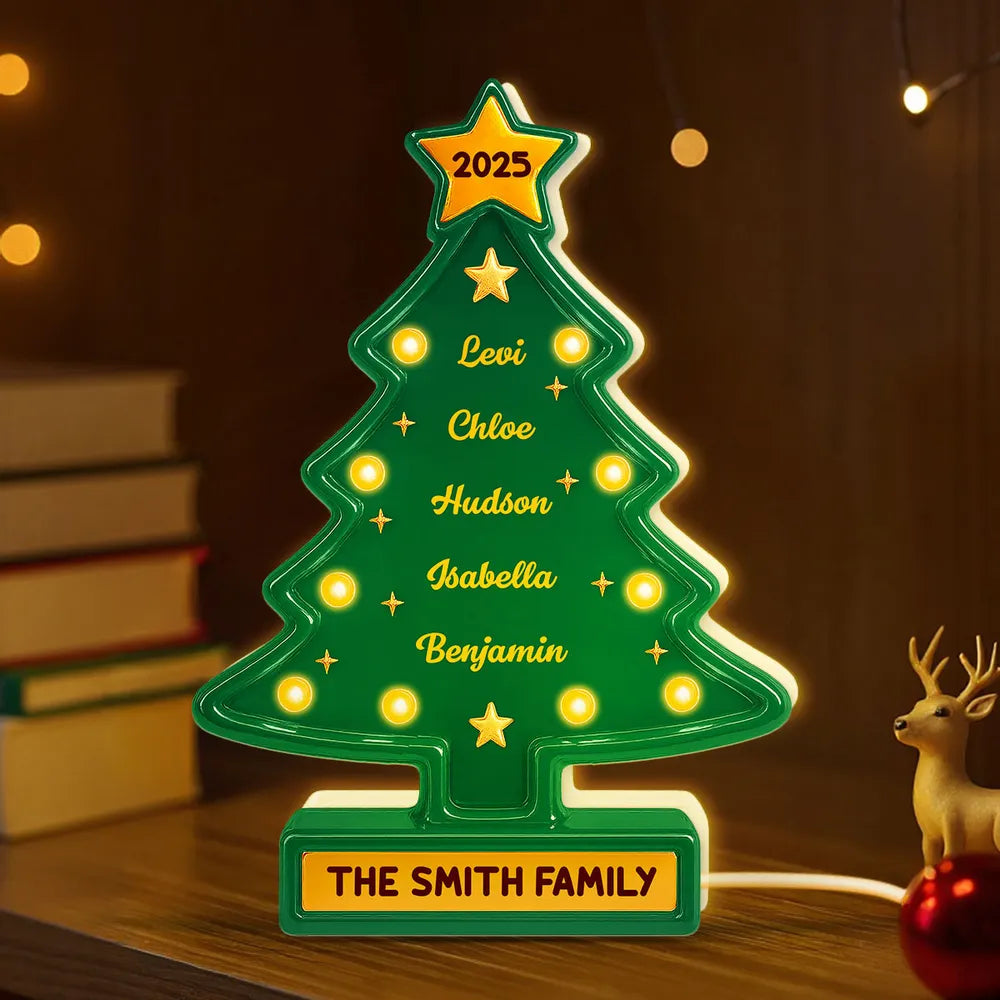 Acrylic Light Box Christmas Tree — warm glowing tabletop décor for family gatherings, customizable look, holiday-ready, perfect gift for home and friends