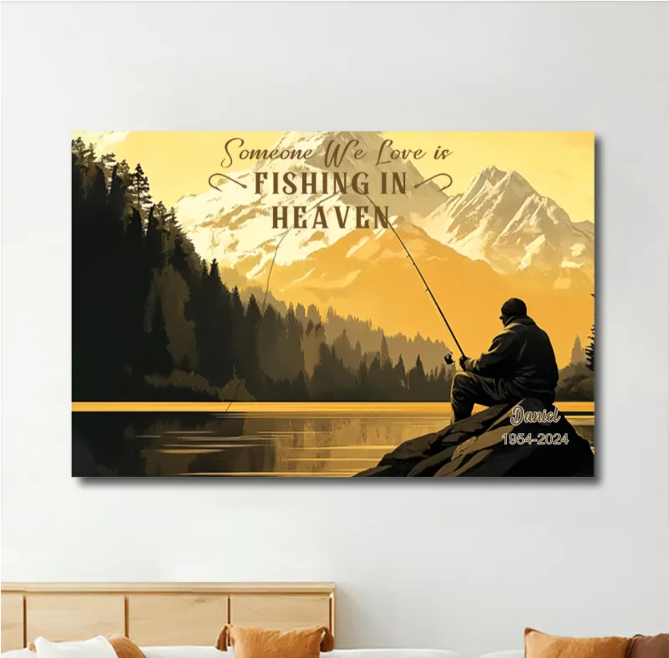 Personalized Fishing Memorial Design - Custom Canvas or Poster - A Perfect Birthday Gift or Keepsake for Fishing Lovers