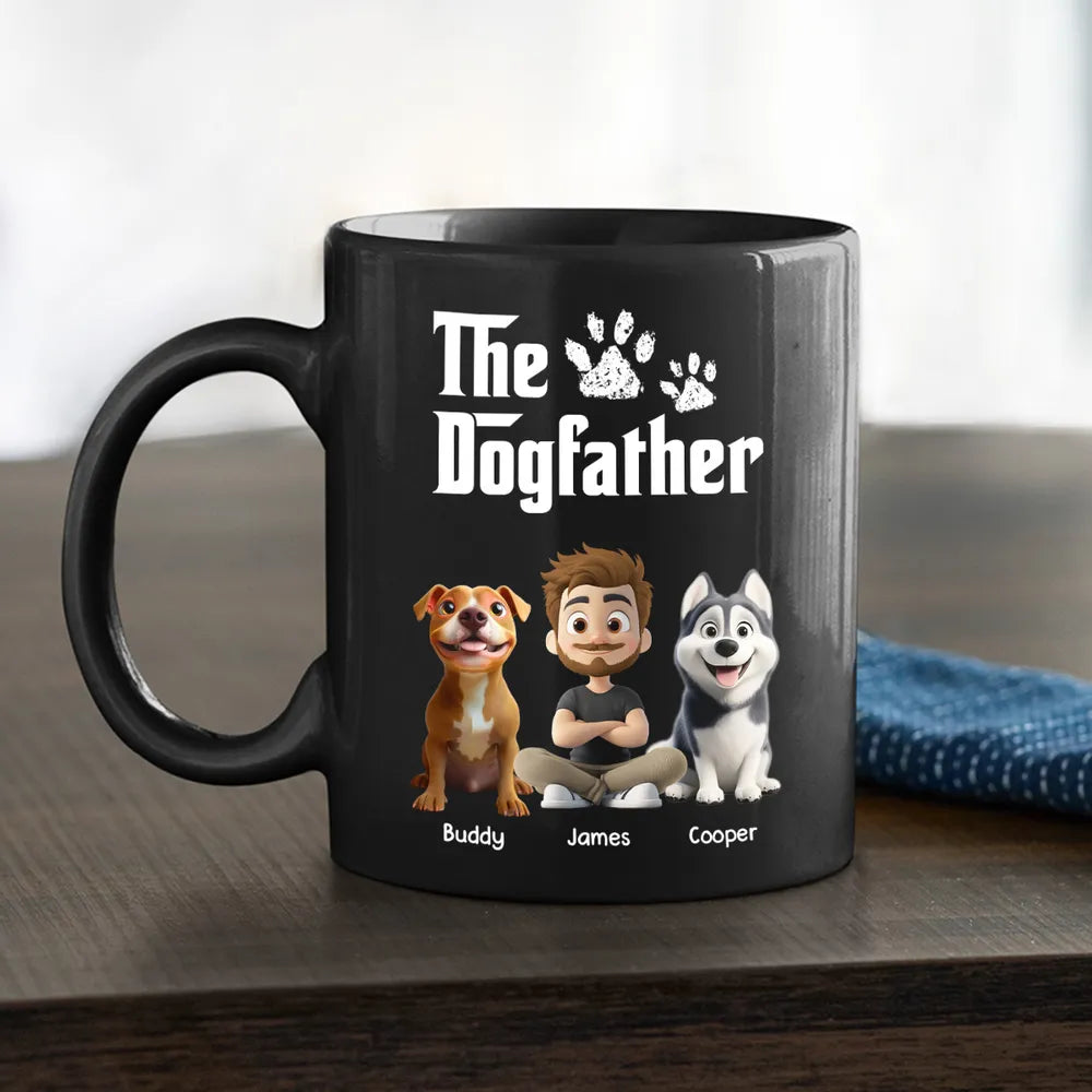 “The Dogfather” Personalized Full Color Mug – Custom Cartoon Mug for Dog Lovers