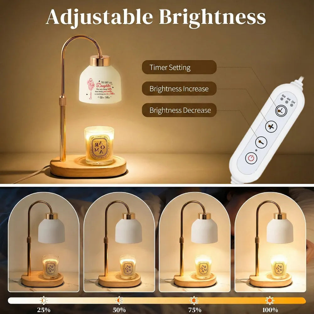 Candle Warmer Lamp Personalized for Daughter, Heartwarming New Mom Message, Sweet Bedroom Nightstand Gift