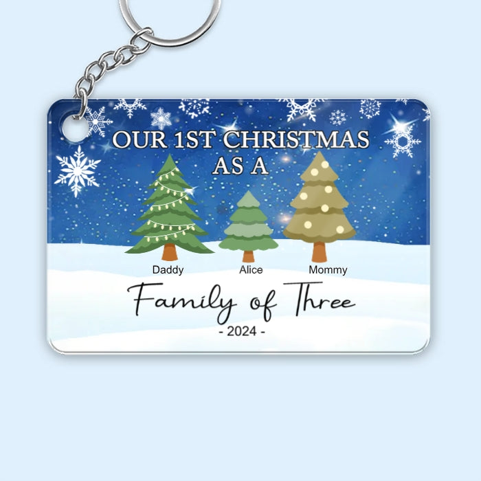 Custom Family of Three Christmas Ornament - Personalized 1st Family Holiday Decor