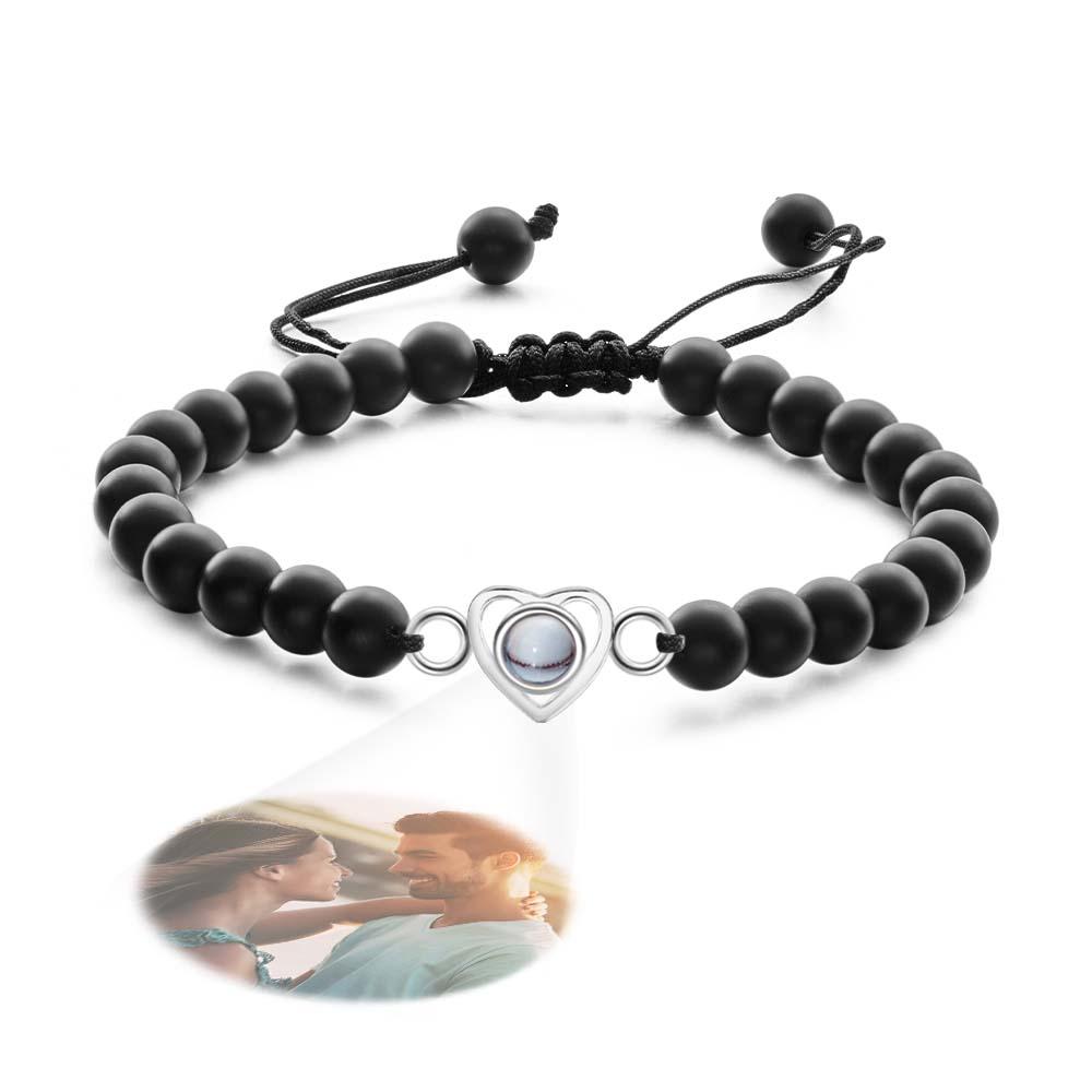 I Love You - Personalized Couple Photo Projection Beads Heart-Shaped Bracelet