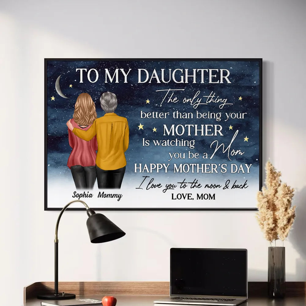 Starry Night To My Daughter – Personalized Poster, Keychain, Pillow, Mug & More, Happy Mother’s Day Gift from Mom