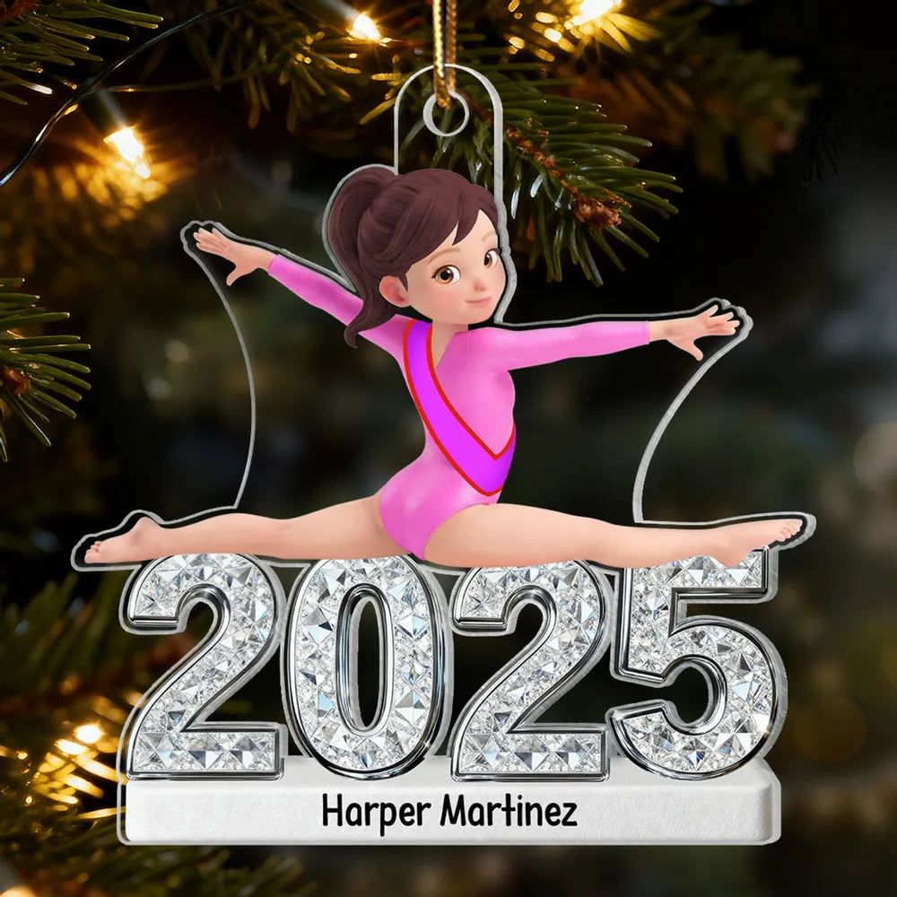 Personalized Gymnast Split Pose Acrylic Ornament for Dance Lovers - Unique Gift for Daughter or Granddaughter