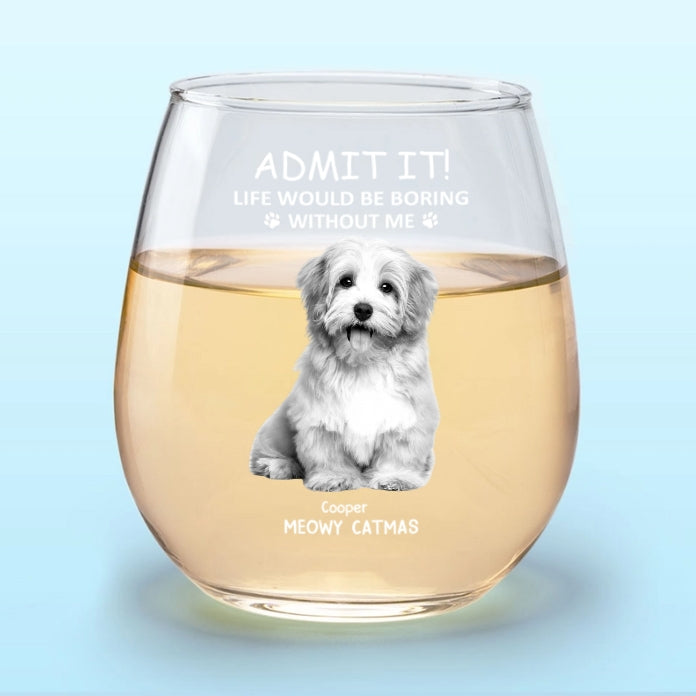 Personalized Christmas Glass Cup - Funny Pet - Themed Gift Cup