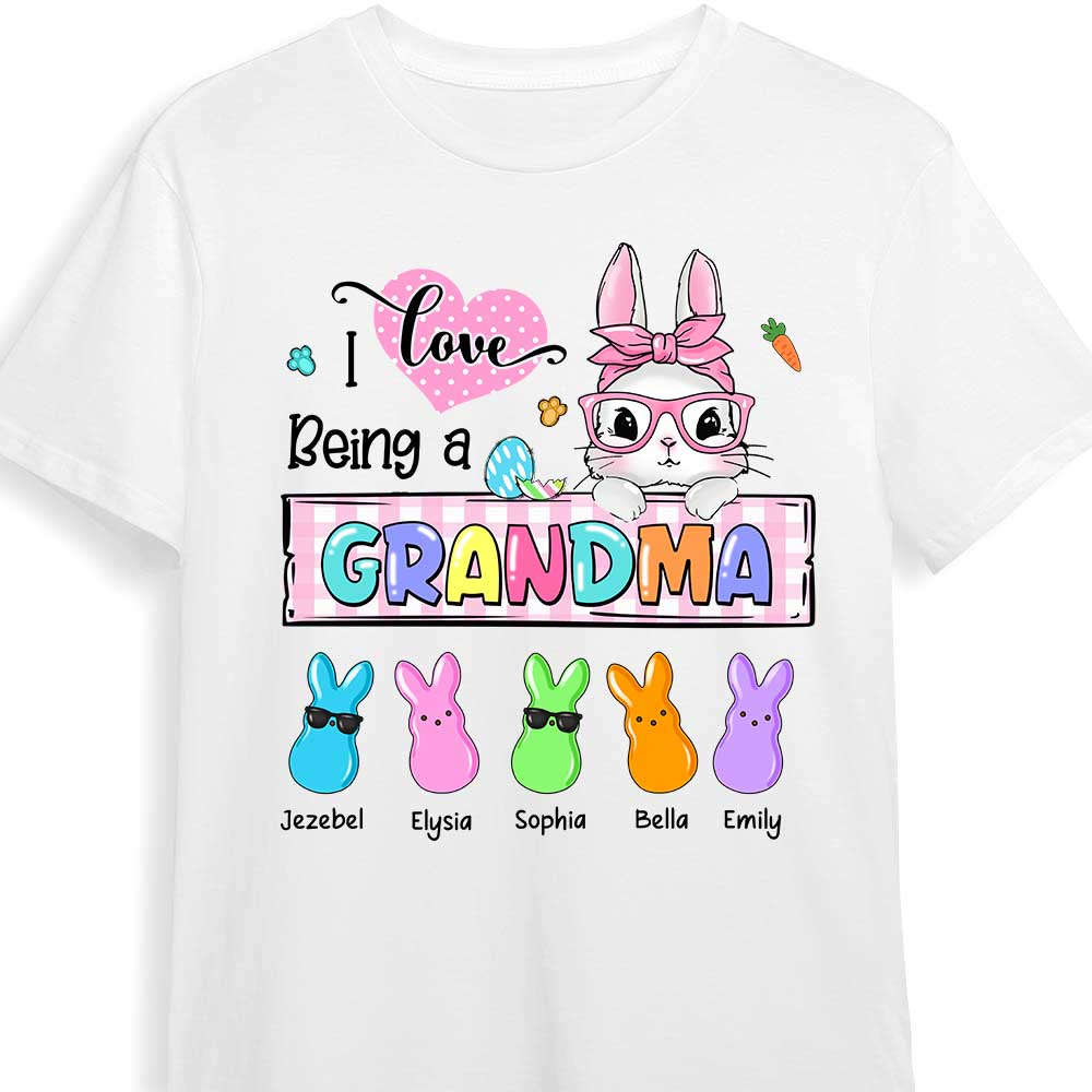 Personalized "I Love Being A Grandma" Easter Bunny Design T-Shirt - Hoodie - Sweatshirt | Adorable Gift for Grandma, Mom, Nana | Perfect for Easter, Spring Celebrations & Family Gatherings