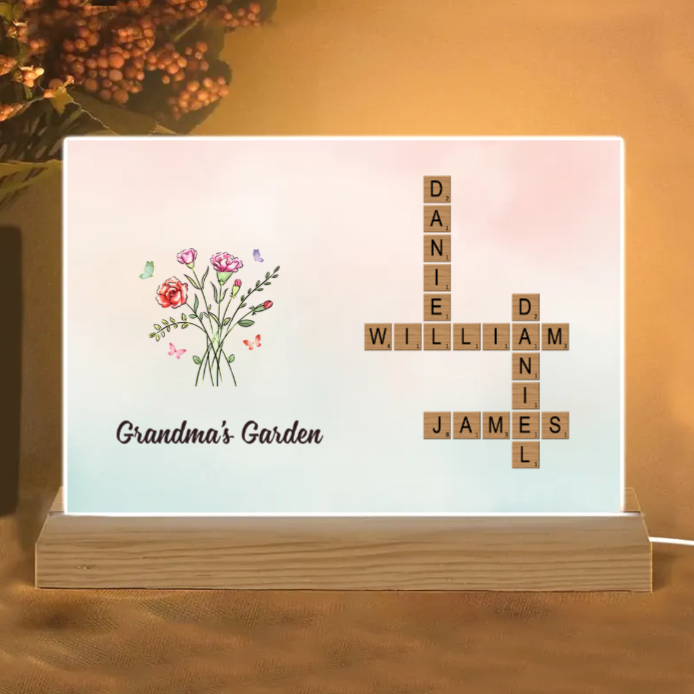 Personalized Family Garden Poster – Custom Flowers and Names Design, Unique Mother's Day or Valentine's Gift, Heartwarming Home Decor
