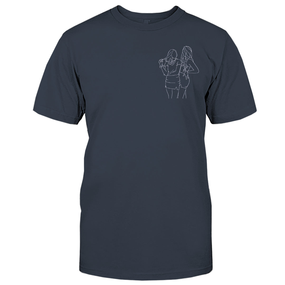Custom Line Art - Personalized Daughter Embroidered T-shirt