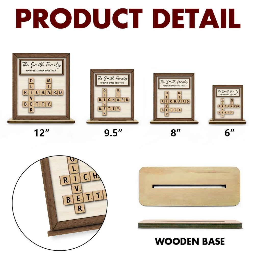 Personalized 2-Layer Wooden Plaque – Family Name Puzzle Sign, Gift-Ready Keepsake for Home Décor