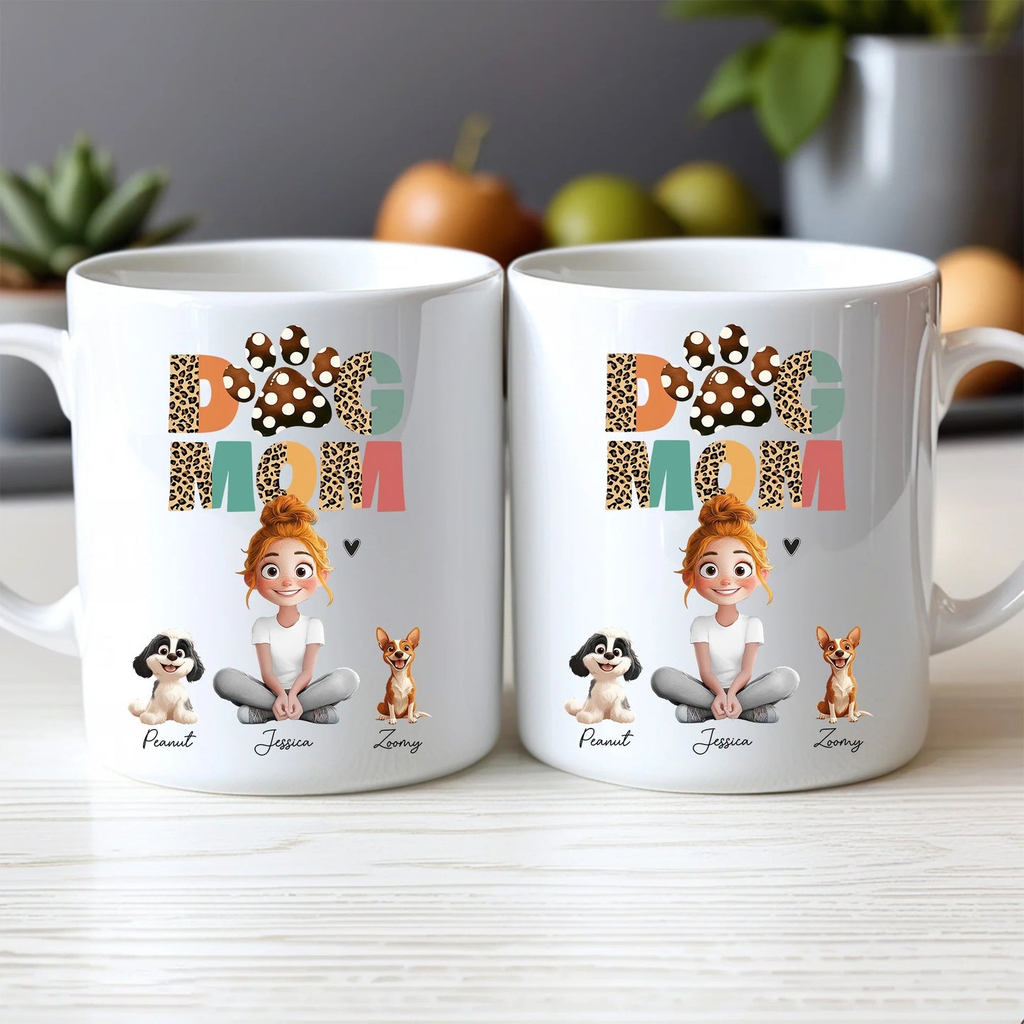Cartoon Dog Mom Custom Keychain – A Unique Surprise for Mother's Day, Valentine's Day, or Pet Lovers