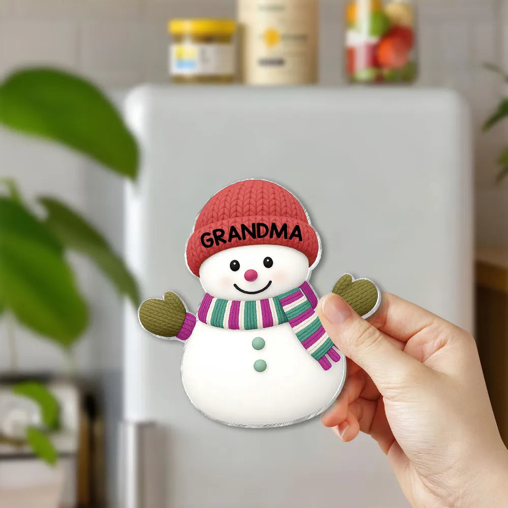 Acrylic Fridge Magnet Snowman Family Set | Festive Holiday Decoration, Perfect Gift for Grandparents and Family