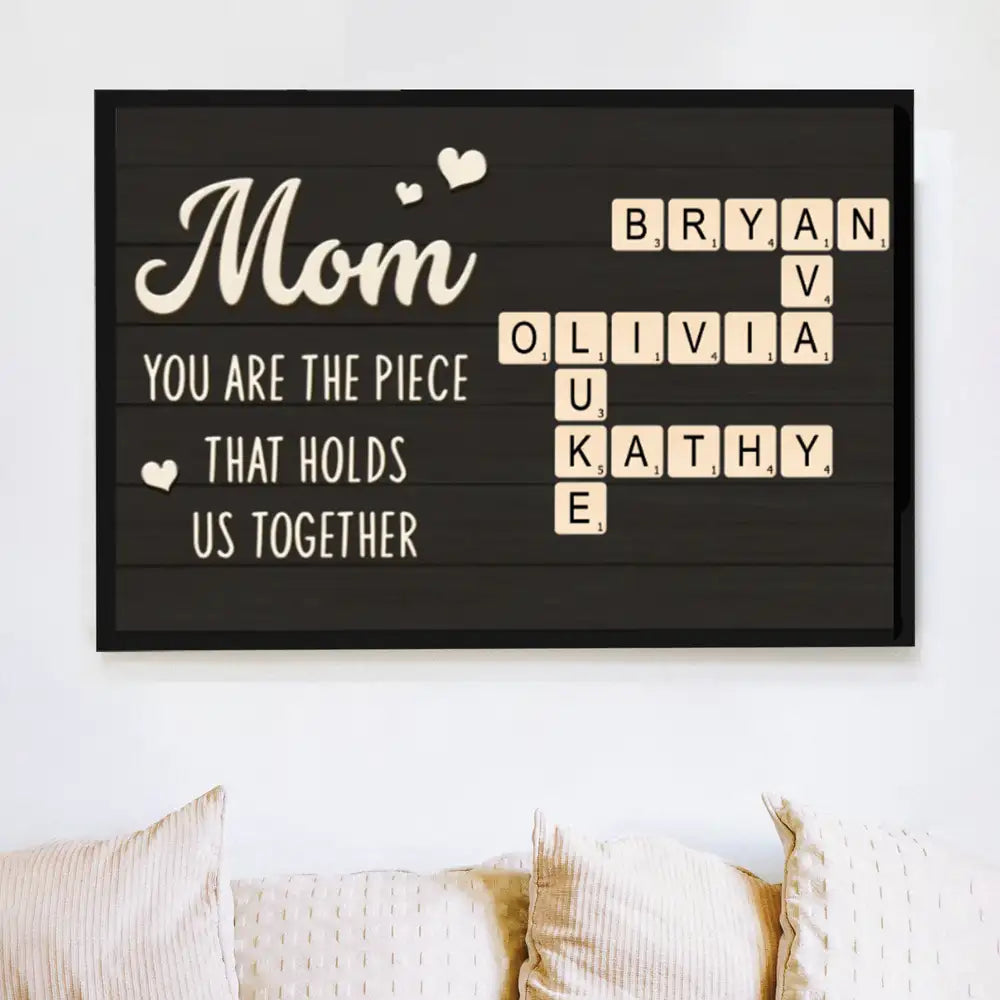 Personalized Crossword Poster – Custom Gift for Mom, Wife & Daughter