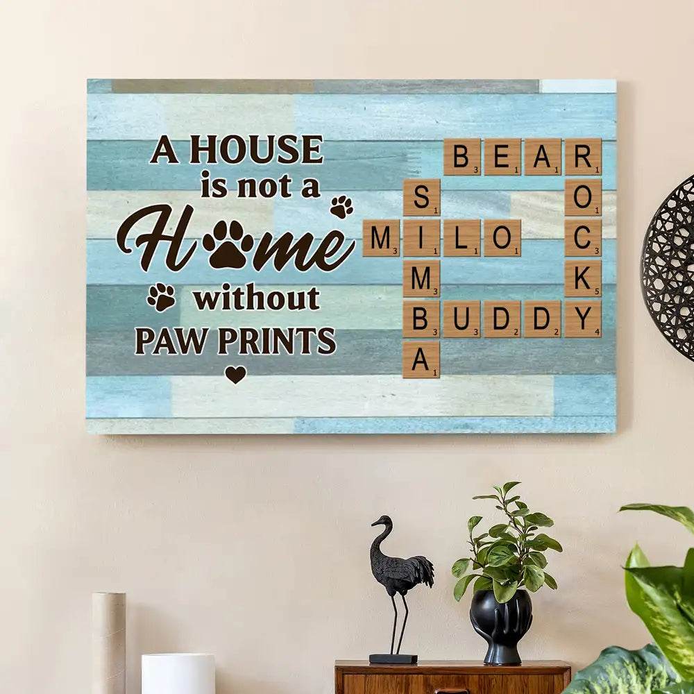 Custom Pet Poster with Dog Names - Personalized Canvas for Pet Lovers