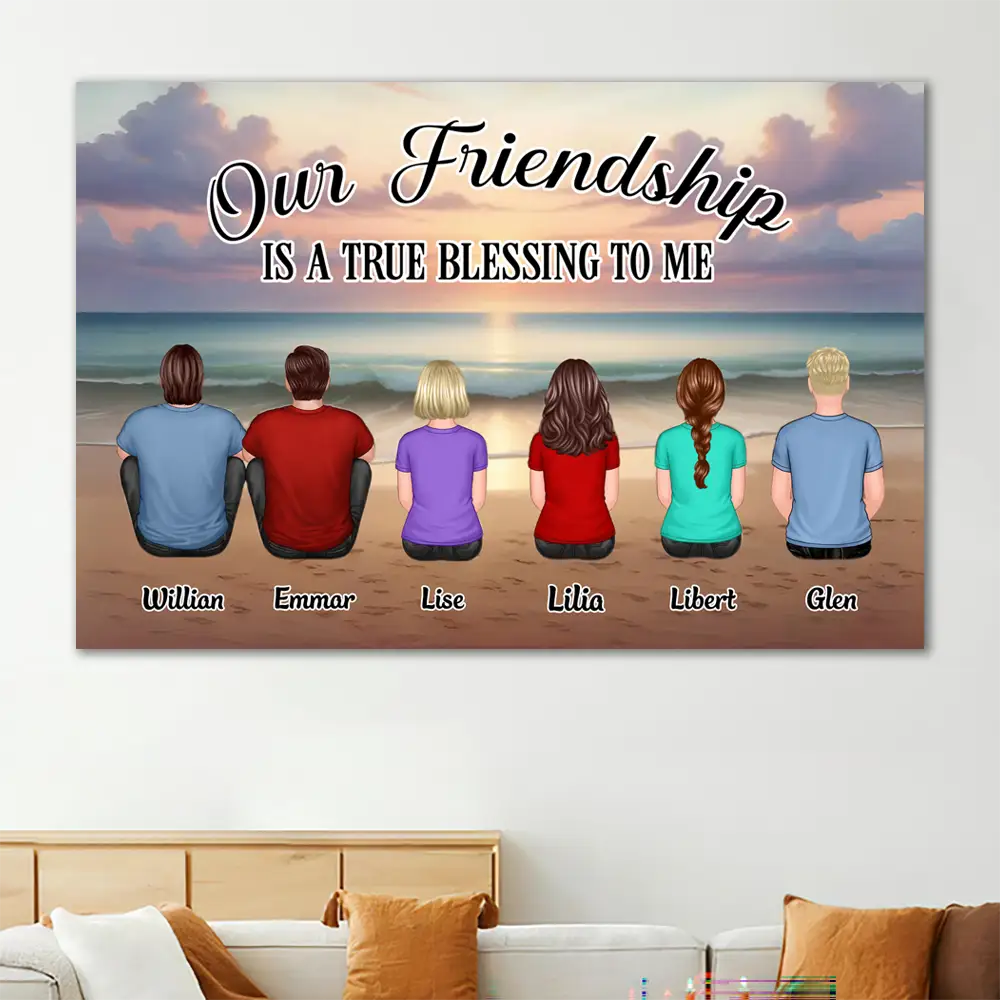 Friendship Back View Design - Personalized Poster, Pillow, Wall Art, Home Decor, Unique Gift for Friends