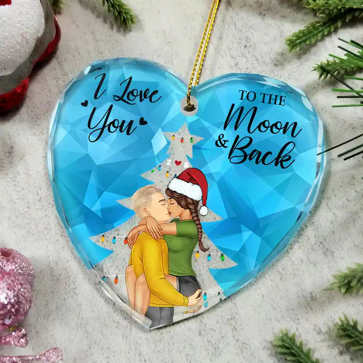 From Our First Kiss Till Our Last Breath Christmas Couple - Personalized Custom Shaped Keychain or Ornament or Poster or Plaque