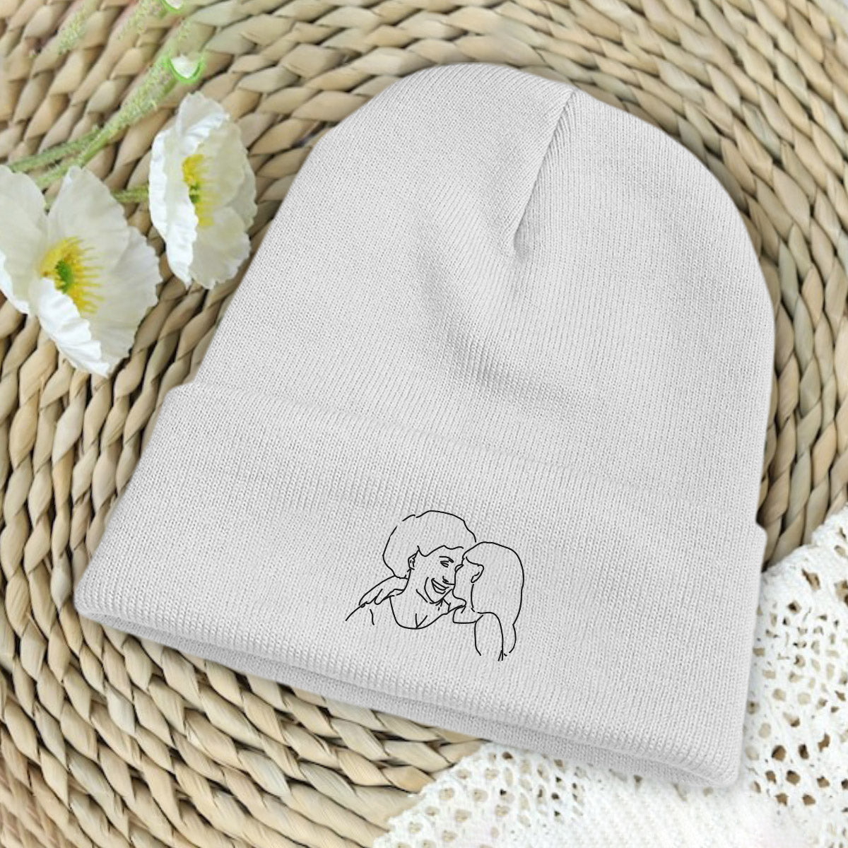 Custom Photo - Personalized Grandma Embroidered Beanie