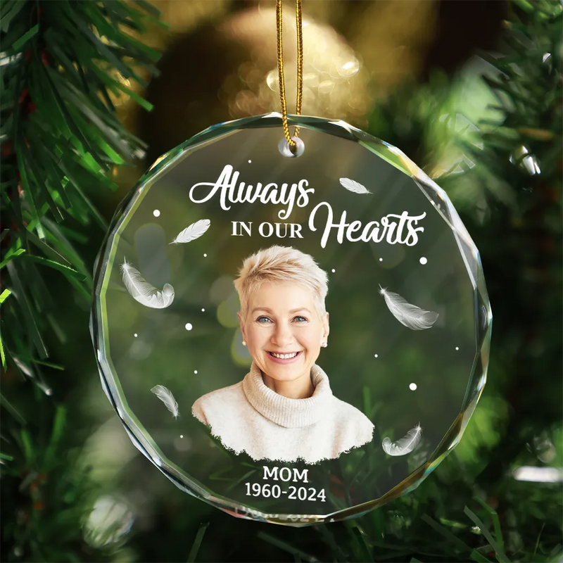 Always In My Heart Crystal Ornament Keepsake Memorial Gift For Dad Or Loved One