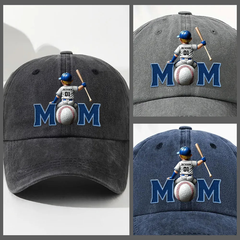 Mom's Washed Denim Baseball Cap - Soft & Breathable Hat